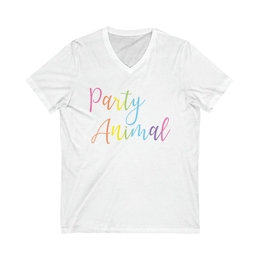 Party Animal Short Sleeve V-Neck Tee