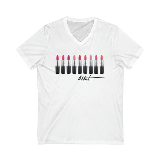 Lipstick Addict Short Sleeve V-Neck Tee