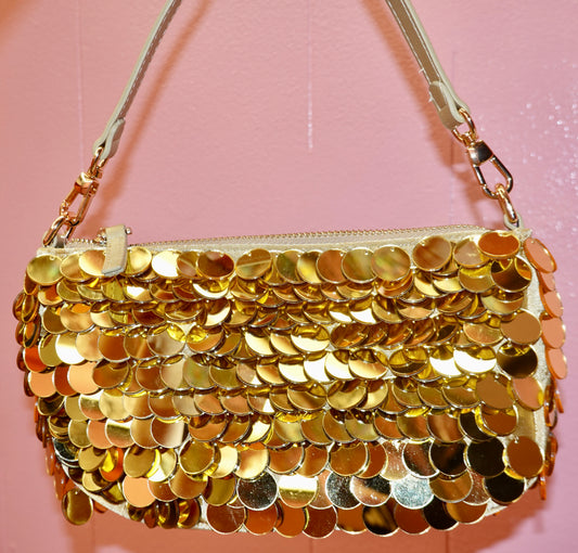 Gold Mirrored Disco Handbag